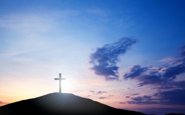 The cross on the hill, Jesus Christ from the Bible. Easter, Religion. Salvation of sins, sacrifice